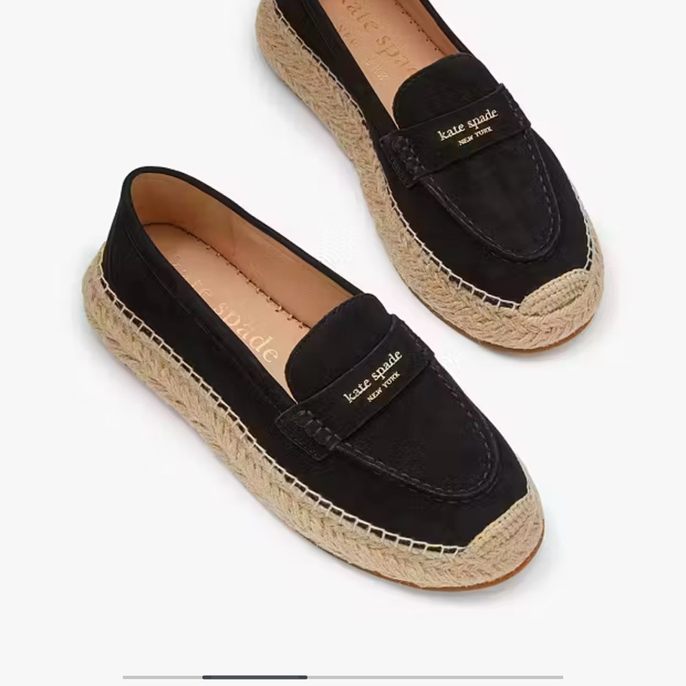 Kate Spade Black Espadrille Loafers